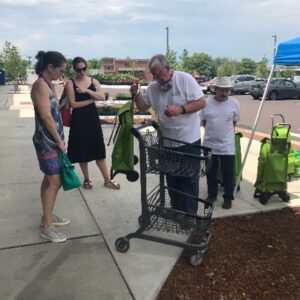demonstrating to users how to use the trolley